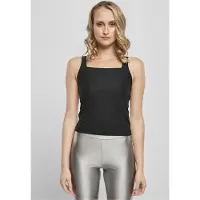 Urban Classics Tank Top Ladies Squard Neckline Rib Big Zwart 4XL Vrouw