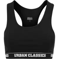 Urban Classics Bustier - Ladies Logo Bra - XS tot 5XL - voor Vrouwen - zwart | Maat XXL