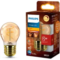 Philips LED lamp E27 | Kogel P45 | Filament | Goud | 1800K | Dimbaar | 2.7W (15W)