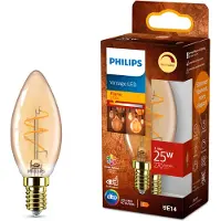 Philips Filamentkaarslamp LED B35 E14 25W – Amberkleurig – Dimbaar – 2200K