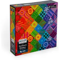 The House of Puzzles Patchwork Rainbow Puzzel 1000 Stukjes