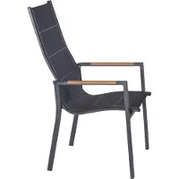 LC Garden Unicamo dining tuinstoelen aluminium/textilene met teak armleuningen