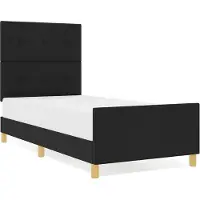 vidaXL Bedframe met hoofdeinde Zwart 90 x 190 cm Stof