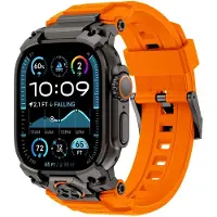 Strap-it Four Claw bandje Siliconen - geschikt voor Apple Watch (Series 12/11/10), (Ultra 4/3/2/1), (SE 3/2/1), (Series 9/8/7/6/5/4) - 44/45/46/49mm - comfortabel, zweetbestendig, verstelbaar - Oranje