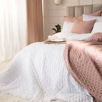 Markizeta Decoratieve Bedsprei 200x220 cm Wit - Stijlvolle Bankovertrek WERONA