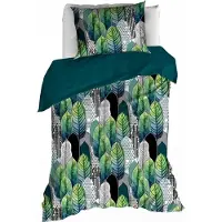 De Witte Lietaer Dekbedovertrek Rue Pine Green Satijn-140 x 200 / 220 cm | 1-Persoons