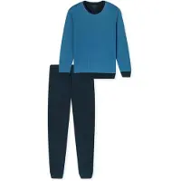 Schiesser Pyjama lang 'Basic' blauw / navy