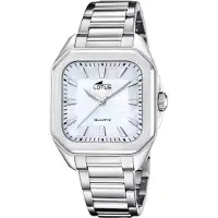 Lotus Kwartshorloge Square Horloge, dameshorloge, stalen band, analoog