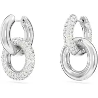 Swarovski Oorbellen - Dextera hoop earrings, Asymmetrical design, Interl in white