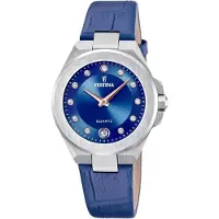 Festina Kwartshorloge Mademoiselle Horloge, dameshorloge, leren band, analoog, dag, zirkonia (synth.)