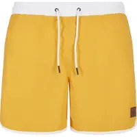 Urban Classics Zwemshorts 'Retro' goudgeel / wit