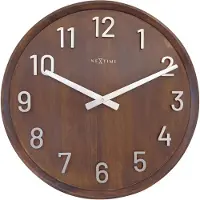 Nextime Precious – Grote Wandklok – 50 cm – Hout – Walnoot – Stil