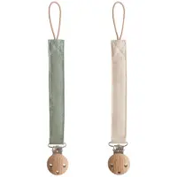 Mushie Speenketting Linnen Olive/Sand