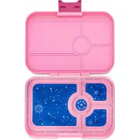 Yumbox Tapas XL - lekvrije Bento box broodtrommel - 4 vakken - Capri roze / Zodiac tray
