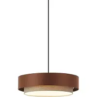 QAZQA Moderne hanglamp donkerbrons met taupe 50cm 3-lichts - Drum Duo