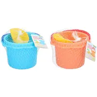 Eddy Toys Strandspeelgoed - Zandspeelgoed met Emmer, Schep en Zandvormpjes - Vanaf 18 Maanden