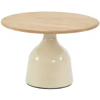 4 Seasons Outdoor June loungetafel Ø60x38 cm creme - teak