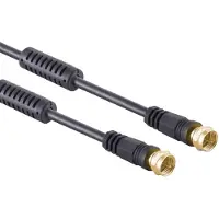 S-Impuls F (m) - F (m) coaxkabel | >100 dB + ferriet | CCS | verguld | recht | zwart | 10 meter