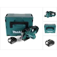 Makita DCS 552 T1J 18 V accu metalen handcirkelzaag 136 mm in Makpac + 1x 5,0 Ah accu + zaagblad en veiligheidsbril - zonder lader