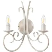 ONLI Wandlamp Pompei, dimbaar, wit / opaal, Woon-/ Eetkamer, metaal, Landelijk, wandlamp