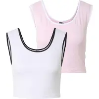 Urban Classics Top pink / zwart / natuurwit