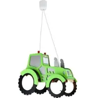 Elobra Kinderkamer hanglamp Traktor, dimbaar, groen, Kinderkamer, Hout, hanglamp