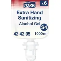Tork S4 Navulling voor handdesinfectiemiddel Gel Antibacterieel 6 Flessen à 1000 ml