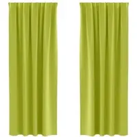 vidaXL Blackout Gordijnen met Ringen 2 st Groen 260 x 140 cm Polyester