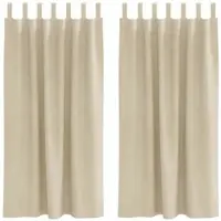 vidaXL - Blackout - Gordijnen - met - Hanglussen - 2 - stuks - Crème - Fluweel