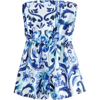 Next Jumpsuit turquoise / donkerblauw / wit