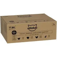 Whiskas 84x85g 1+ Adult Zakjes Gevogeltegerechten in Gelei Natvoer voor Katten