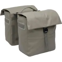 New Looxs Leeds Double MIK 2.0 - Dubbele Fietstas – Past op MIK Bagagedragers – Gerecycled materiaal - Geschikt voor Elektrische Fietsen – 38 liter - Taupe
