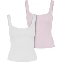 Urban Classics Top lichtroze / wit