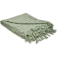 Beliani BERE - Bedsprei - Groen - 220 x 240 cm - Katoen