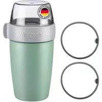 Westmark Muesli Cup/Lunchpot, met 2 lekvrije vakken: 200 ml + 500 ml, inclusief 2 reserve afdichtringen, plastic, van nature BPA-vrij, mintgroen/grijs/transparant, 528522EM