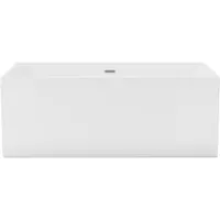 Vente-unique Halfvrijstaand rechthoekig bad – 150 × 75 × 58 cm – acryl – wit – 250 L – PIKAIA