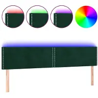vidaXL Hoofdbord LED 200x5x78/88 cm fluweel donkergroen