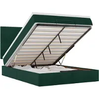 vidaXL Ottoman bed met matrassen 140x200cm fluweel donkergroen