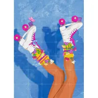 IXXI Skate like a girl, Raissa Oltmanns - 100 x 140 cm - Gratis ophangtool - Grote wanddecoratie en posters - Digitale Kunst, Grafisch Ontwerp