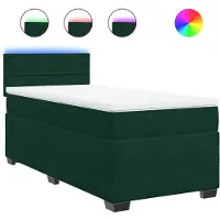 vidaXL Boxspring met matras fluweel donkergroen 100x200 cm