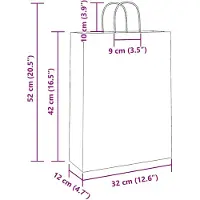 vidaXL Papieren zakken 50 st met hengsels 32x12x42 cm bruin