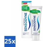 Sensodyne 25 x - Tandpasta - Fresh Mint - Frisse Adem - 75 ml - Gevoelige Tanden - Tandpasta - Fluoride - Frisse Adem - Tandglazuur