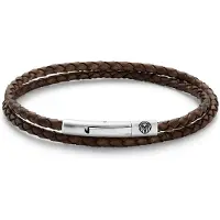 Lucleon Collins 3 mm Bruine Leren Wikkelarmband