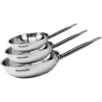 Fackelmann Set of 3 frying pans 20, 24 and 28 cm in stainless steel Eterna