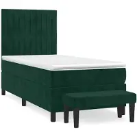 vidaXL Boxspring met matras fluweel donkergroen 100x200 cm