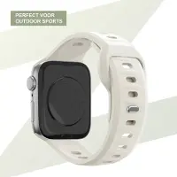 Strap-it Bandz Siliconen bandje 'Outdoor' - geschikt voor Apple Watch Series 1/2/3/4/5/6/7/8/9/10/11/SE/SE2/SE3 - kleine maten: 38 / 40 / 41 / 42mm - sterrenlicht/starlight