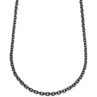 Lucleon Essentials | 6 mm Gunmetal Zwarte Ketting met Kabelschakels