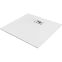 Mexen Hugo kwadrant douchebak SMC 80 x 80 , wit, inox afdekking - 42108080-X