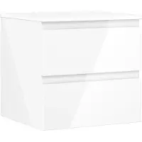 Mexen Orio badkamermeubel onder wastafel 50 cm met blad, 2 laden, wit glans - 91A10-05047-2-BFFC00