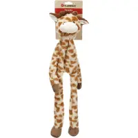 Flamingo - Knuffel Garry Giraf - speelgoed voor de hond - maat L - 30 x 20 x 96 cm - bruin -